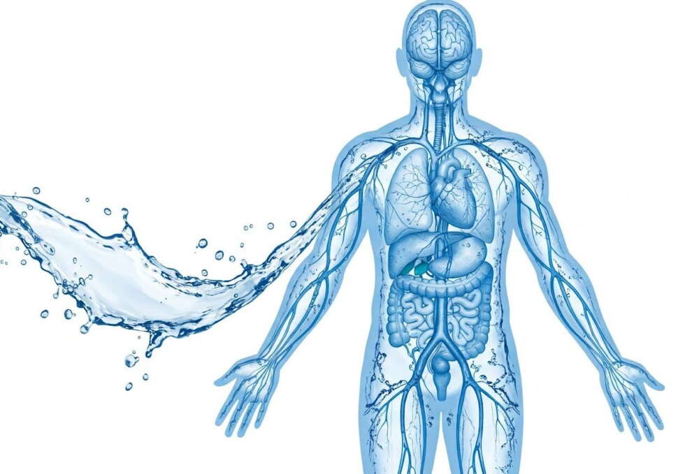 body filled with drinking water